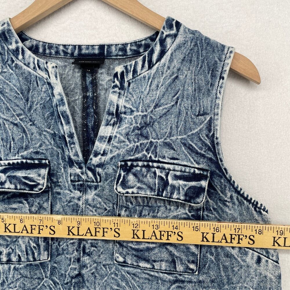 Who What Wear Acid Wash Denim Mini Dress in Blue - Picture 11 of 13